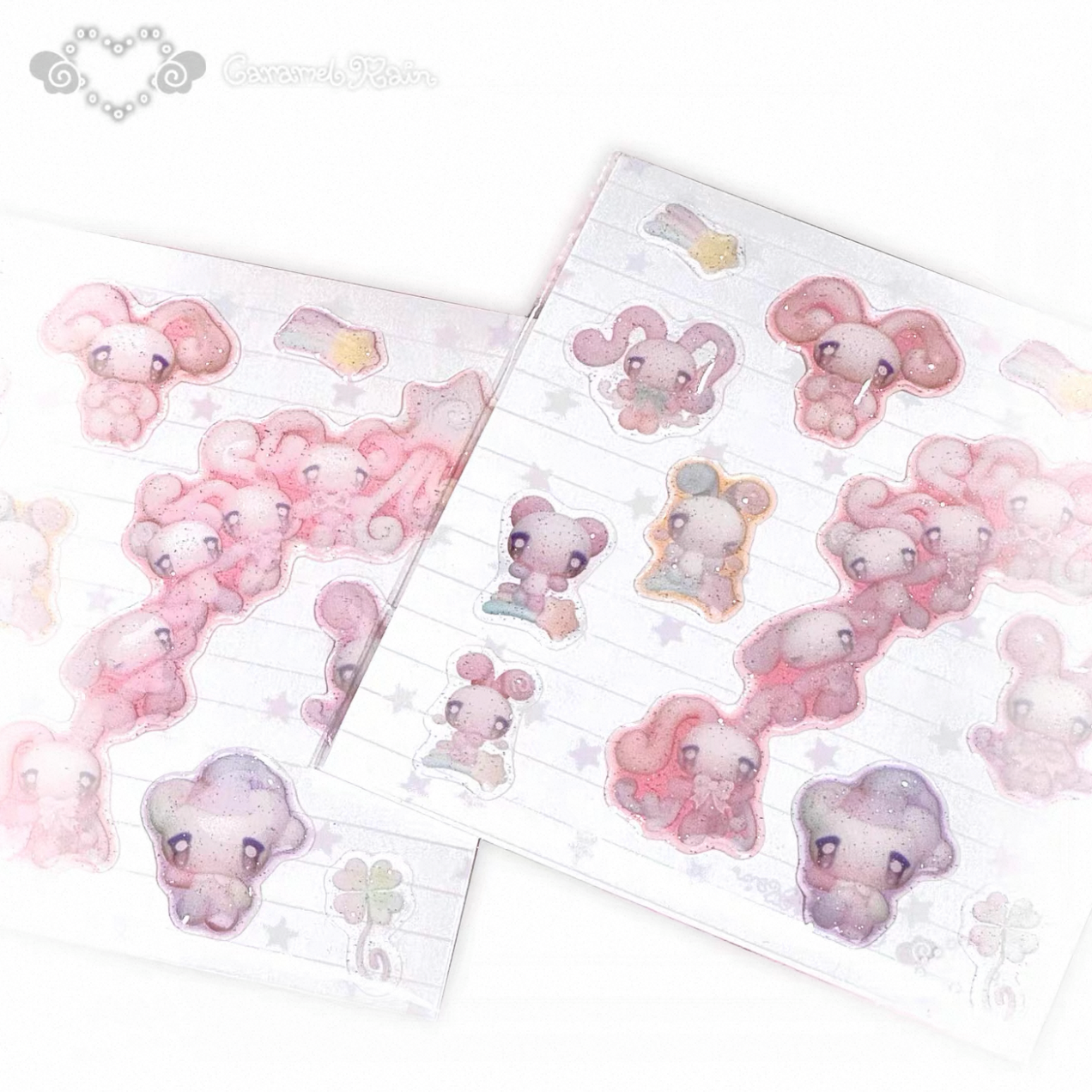 {caramel rain} glitter epoxy cute animals