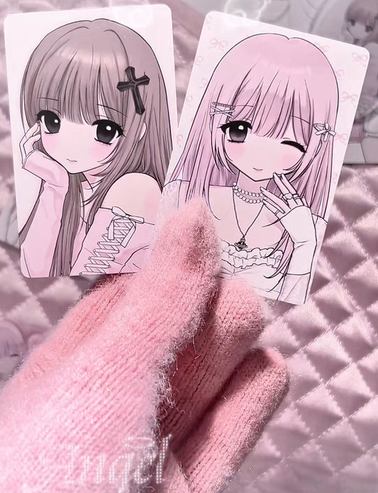 {strawberries & cig} rose ribbon love photocard set
