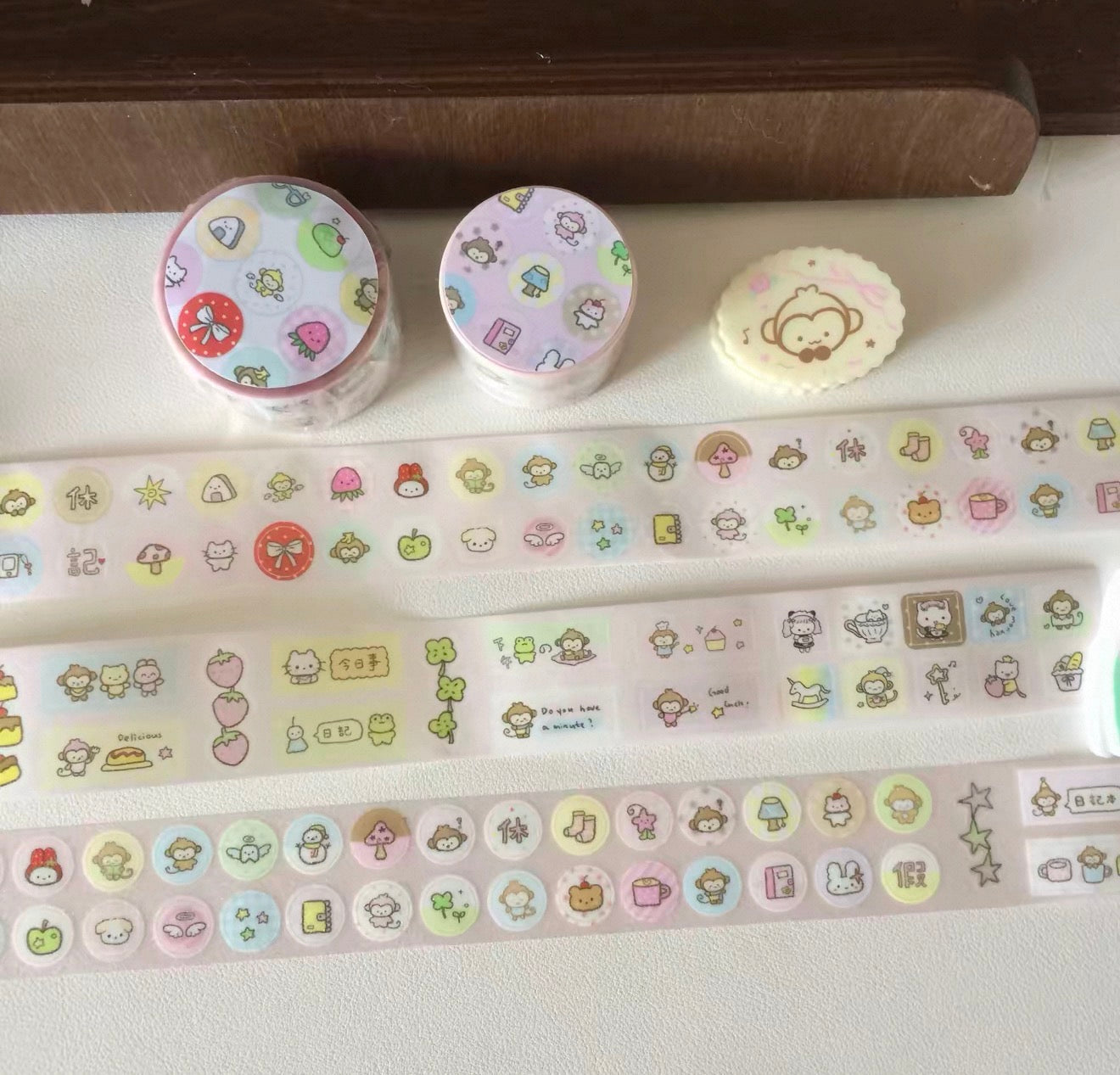 {heart bunny} little monkey dots kiss cut tape
