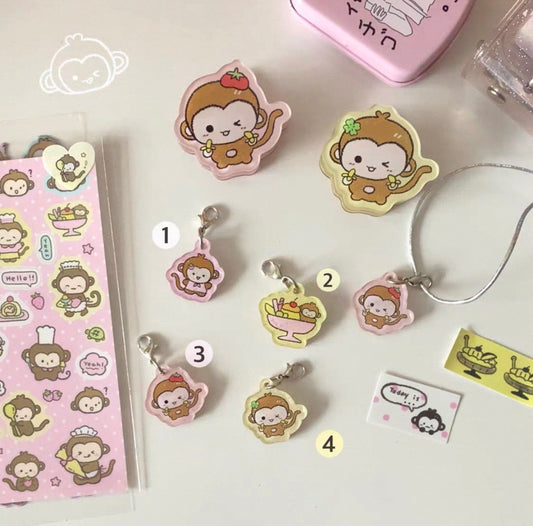 {heart bunny} monkey bear clip/strap