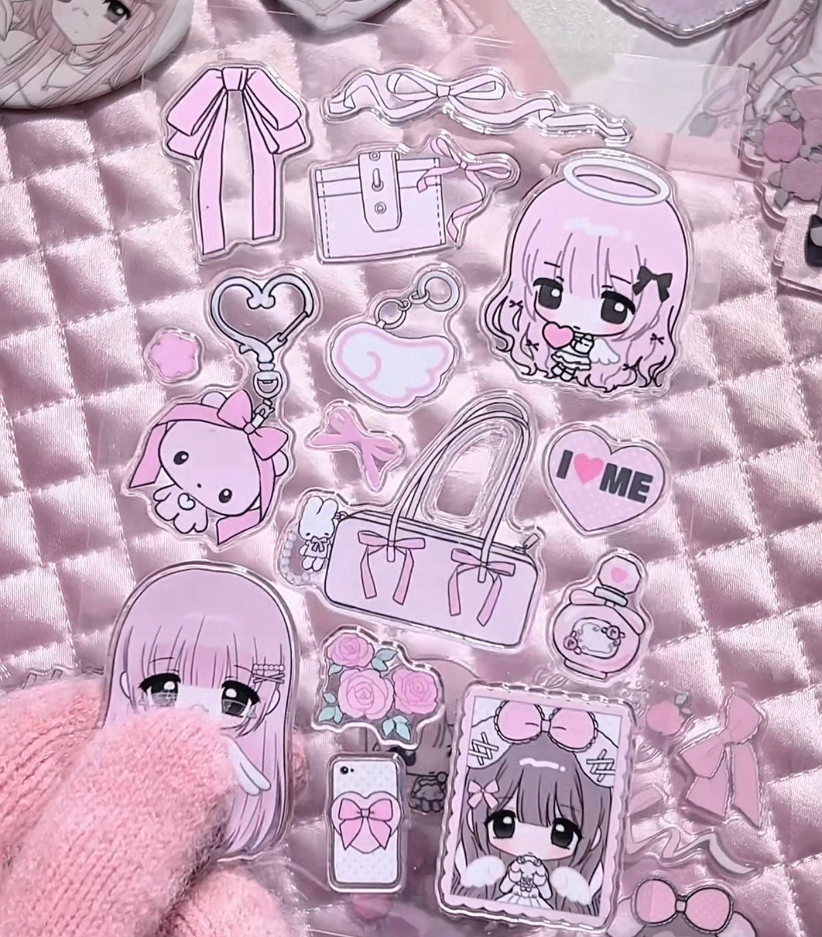{strawberries & cig} glitter epoxy tiny ribbon love sticker collection