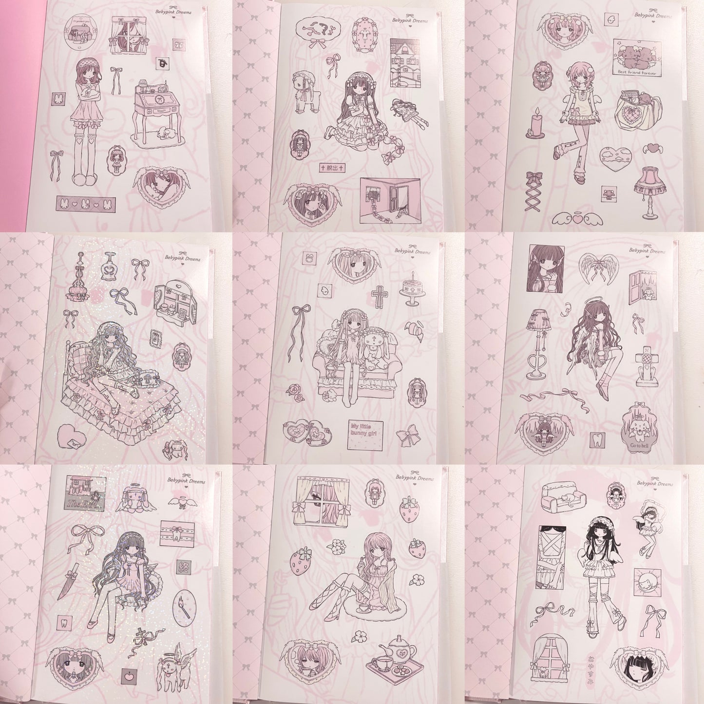 {illust lab} report 01: angelic heart milky hearts 36 page sticker book