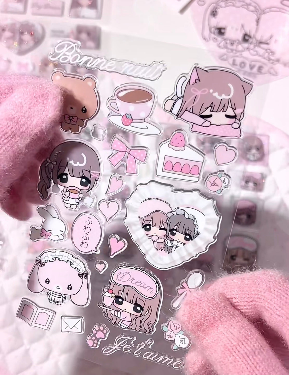 {strawberries & cig} glitter epoxy tiny daydream sticker collection