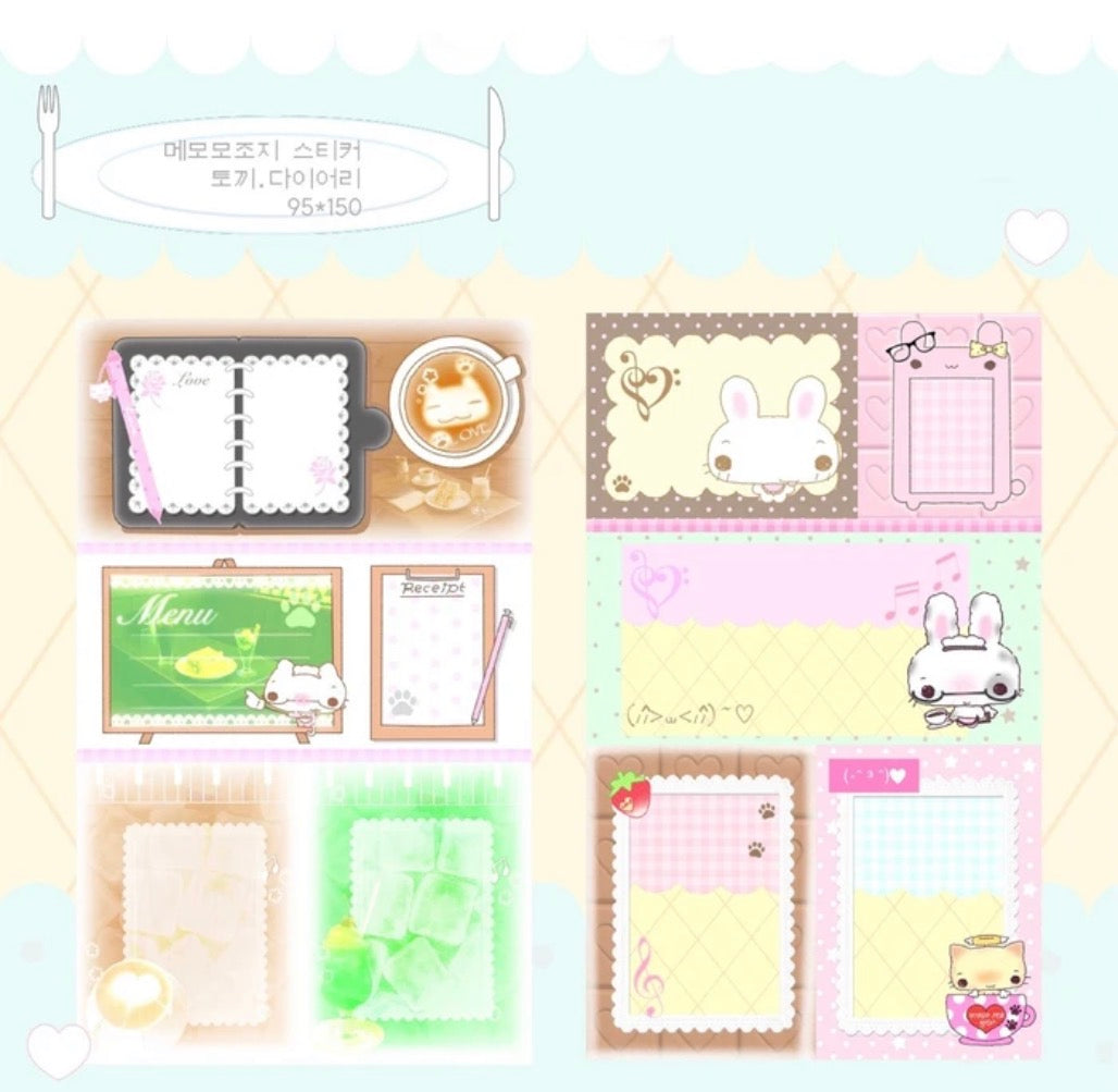 {happy nyang day} rabbit diary moji memo sticker