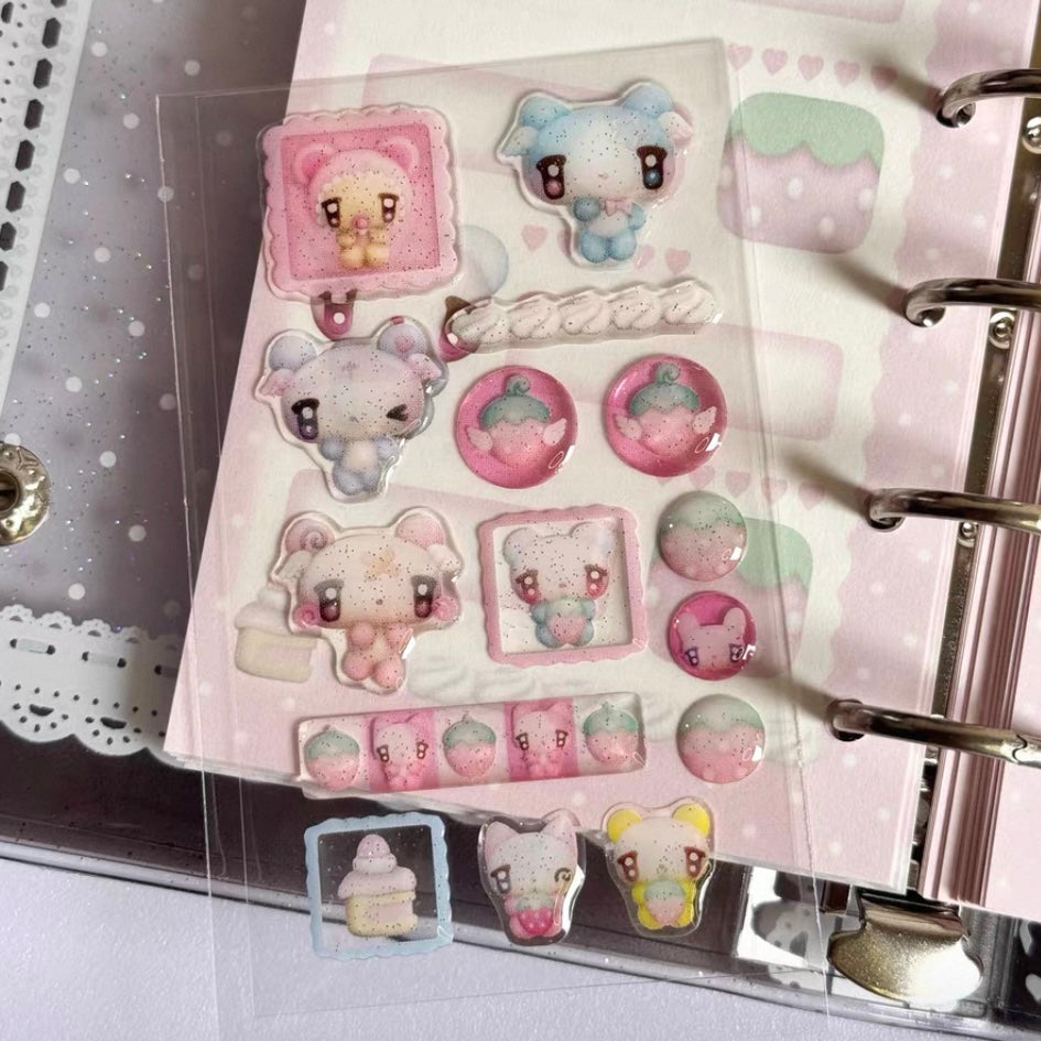 {caramel rain} glitter epoxy mini sticker