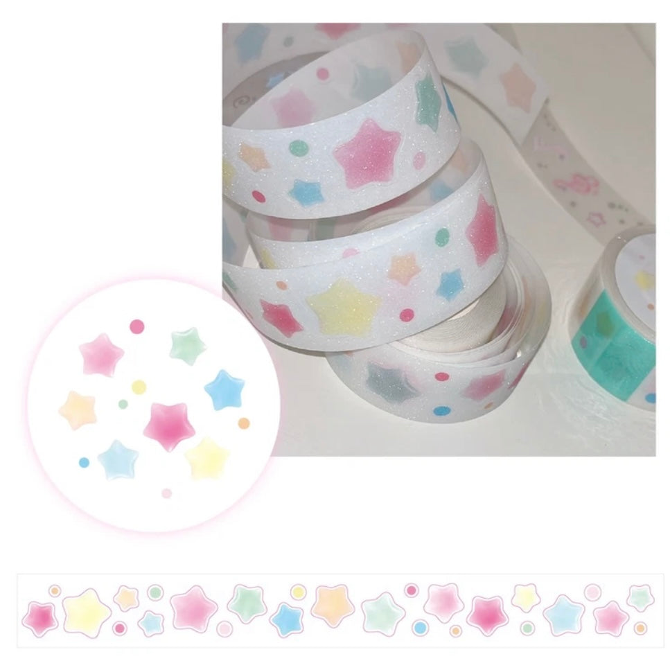 {coral tree} rainbow star kiss cut tape