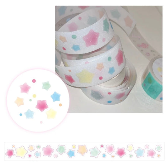 {coral tree} rainbow star kiss cut tape