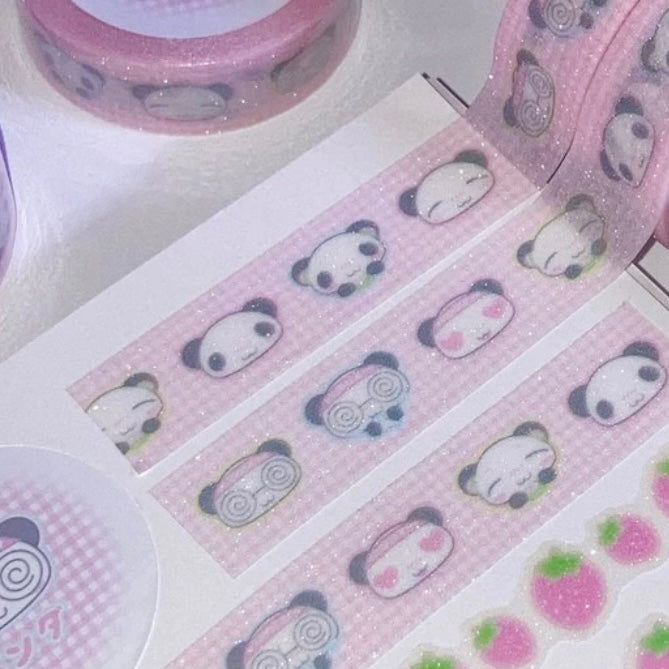 {wanso club} cutie panda glittery tape v2