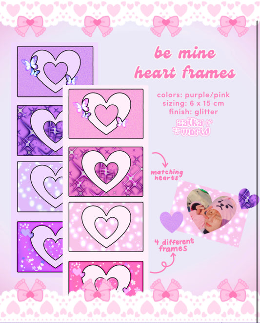 {zaikasworld} heart frames purple