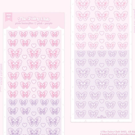{thefairyclub} pink/purple pixie butterflies
